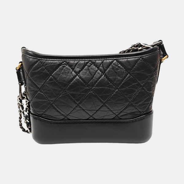 GABRIELLE Small Quilted Vintage Calf Black