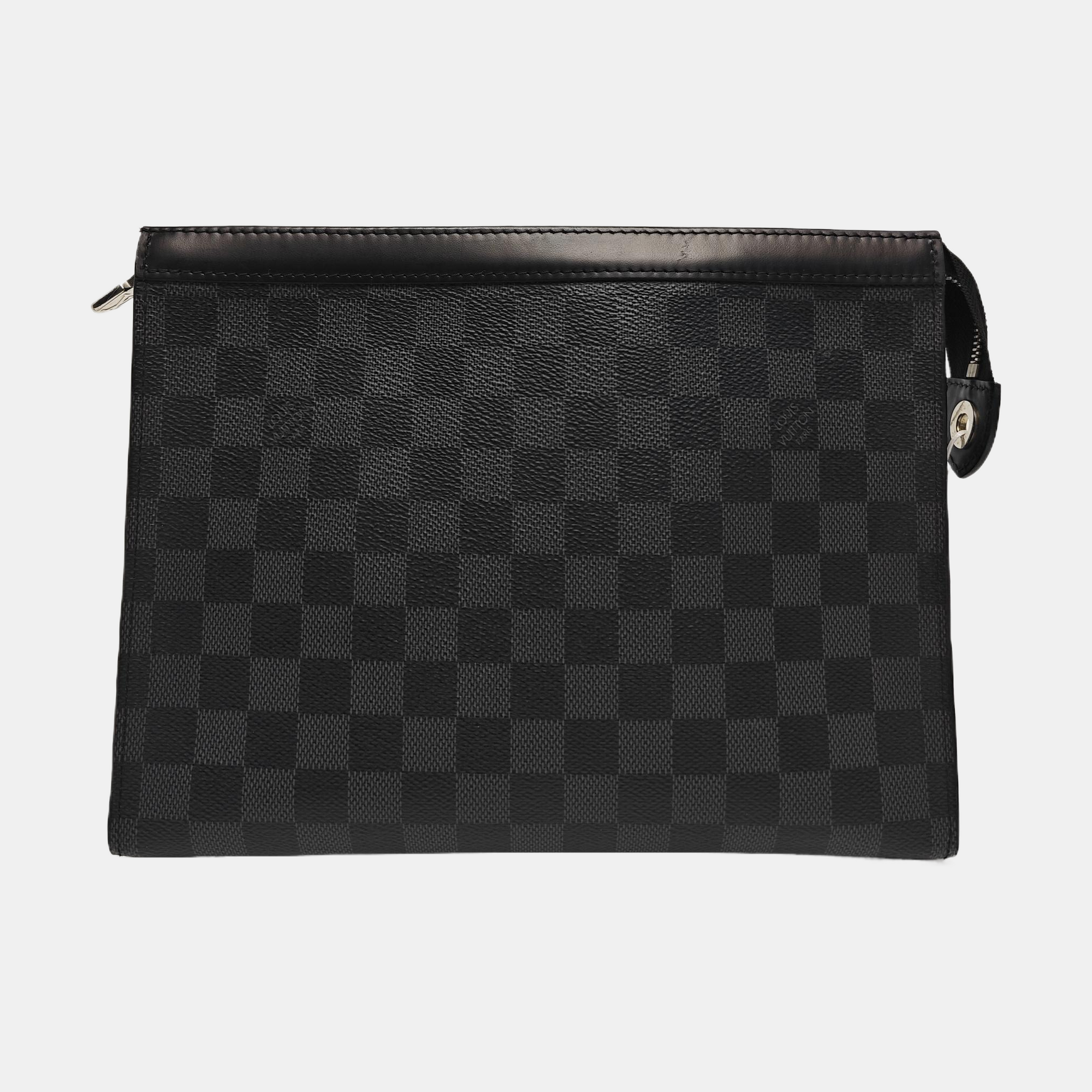 Pochette Voyag MM Damier Graphite Coated Canvas Gray
