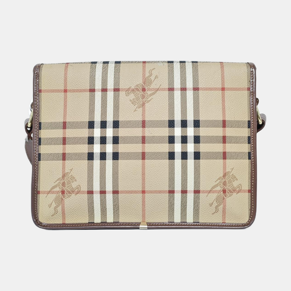 Coated Canvas Shoulder Bag Beige