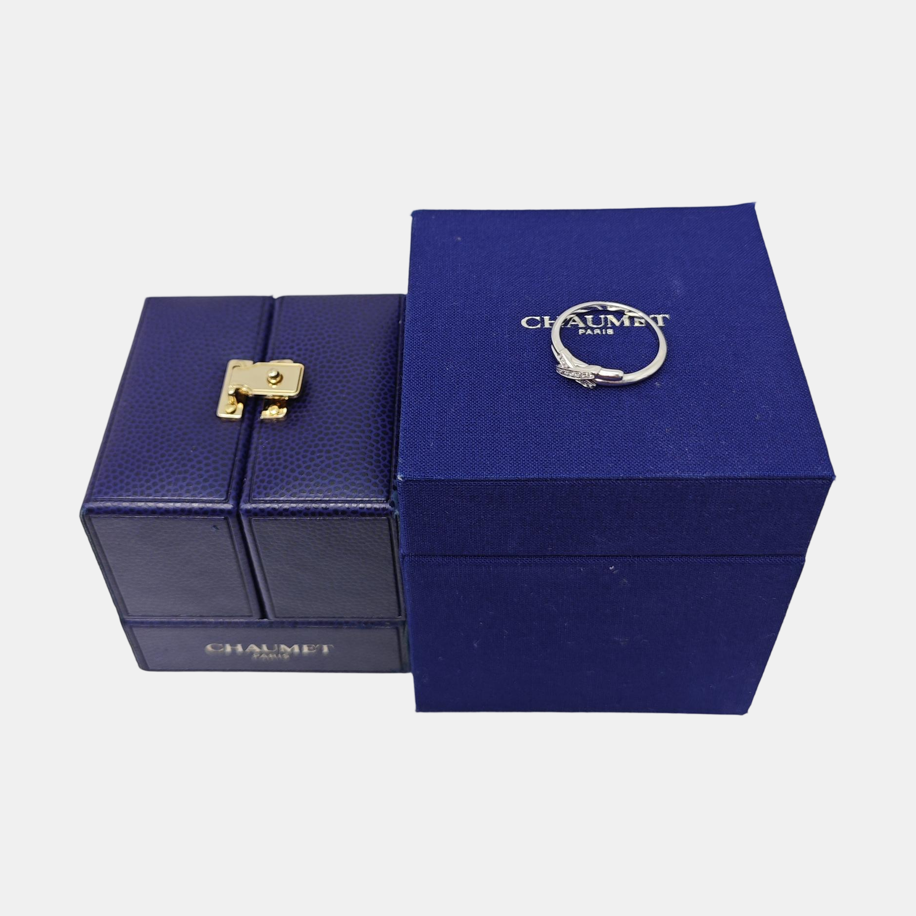 Jeux De Liens 18k White Gold Silver Ring EU 51