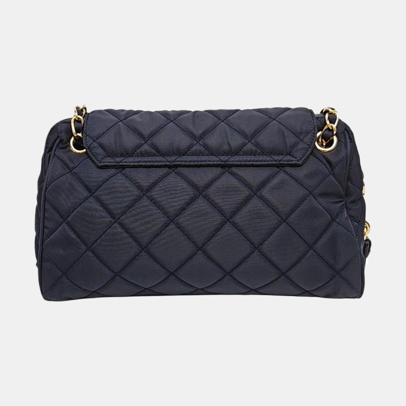 Quilted Nylon Shoulder Bag Blue