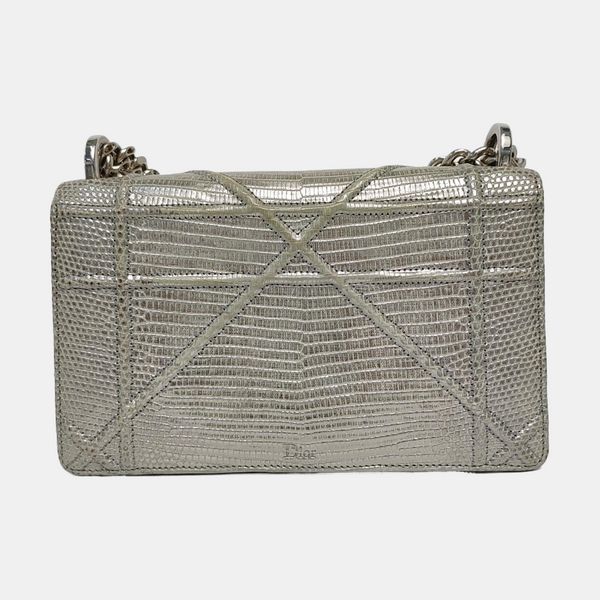 Diorama Small Cannage Calfskin Silver