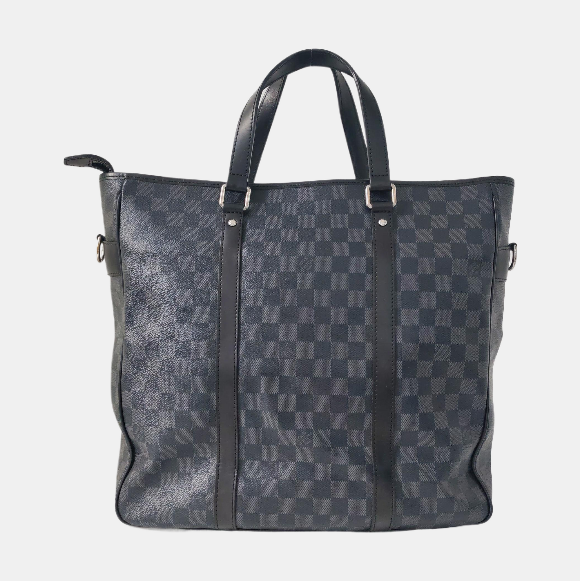 TADAO MM Damier Graphite Coated Canvas Gray