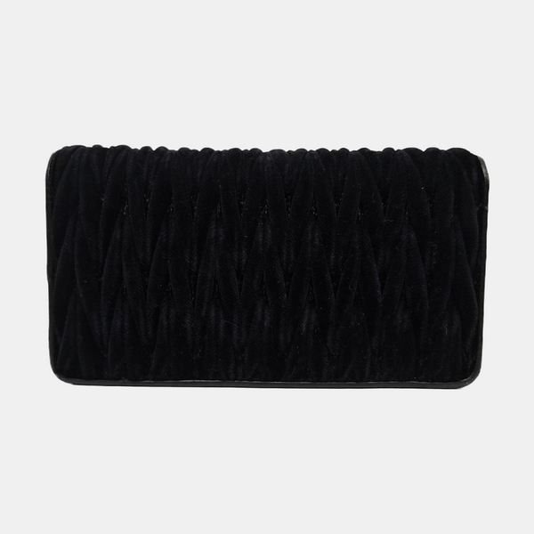 Matelassé Quilted Fabric Black