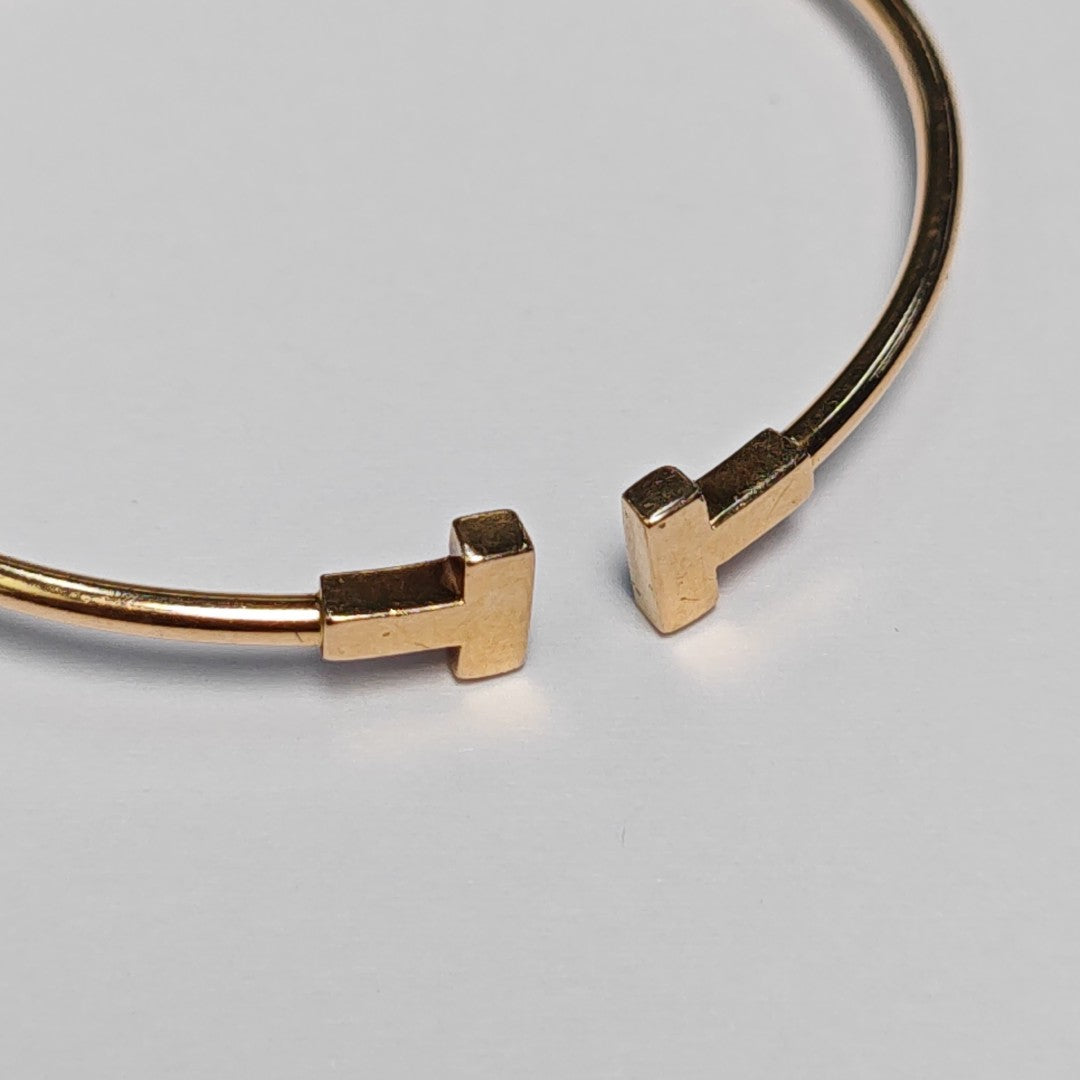 Tiffany T 18k Rose Gold Bangle