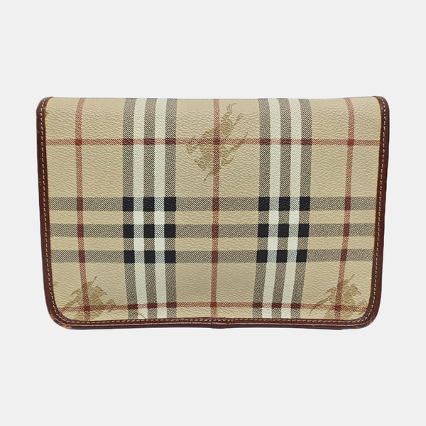 Coated Canvas Shoulder Bag Brown