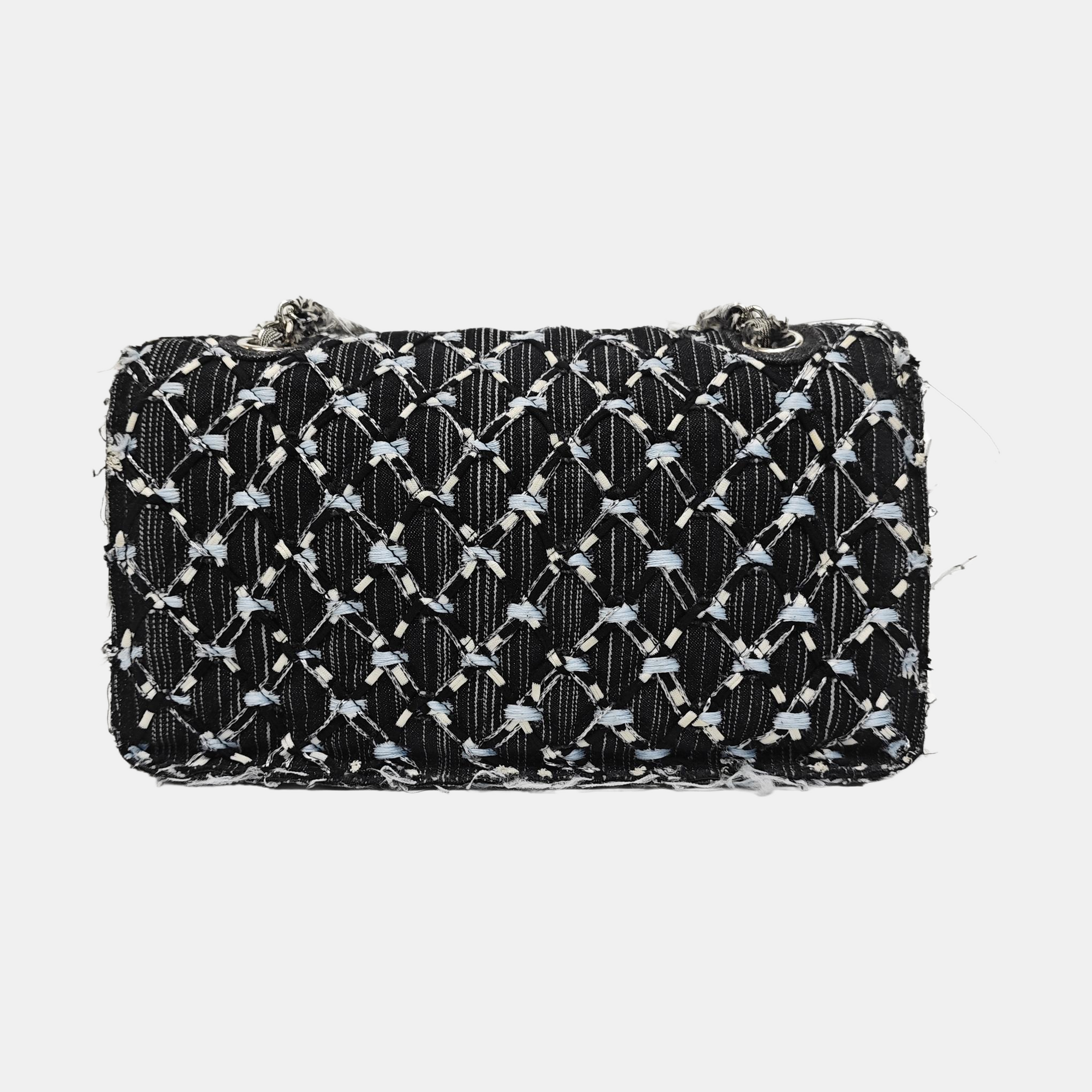Quilted Fabric Shoulder Bag Black