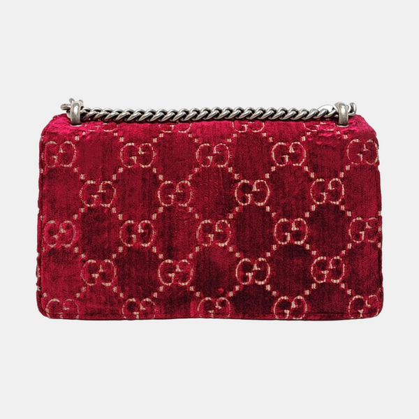 Dionysus Small Monogram Velvet Red