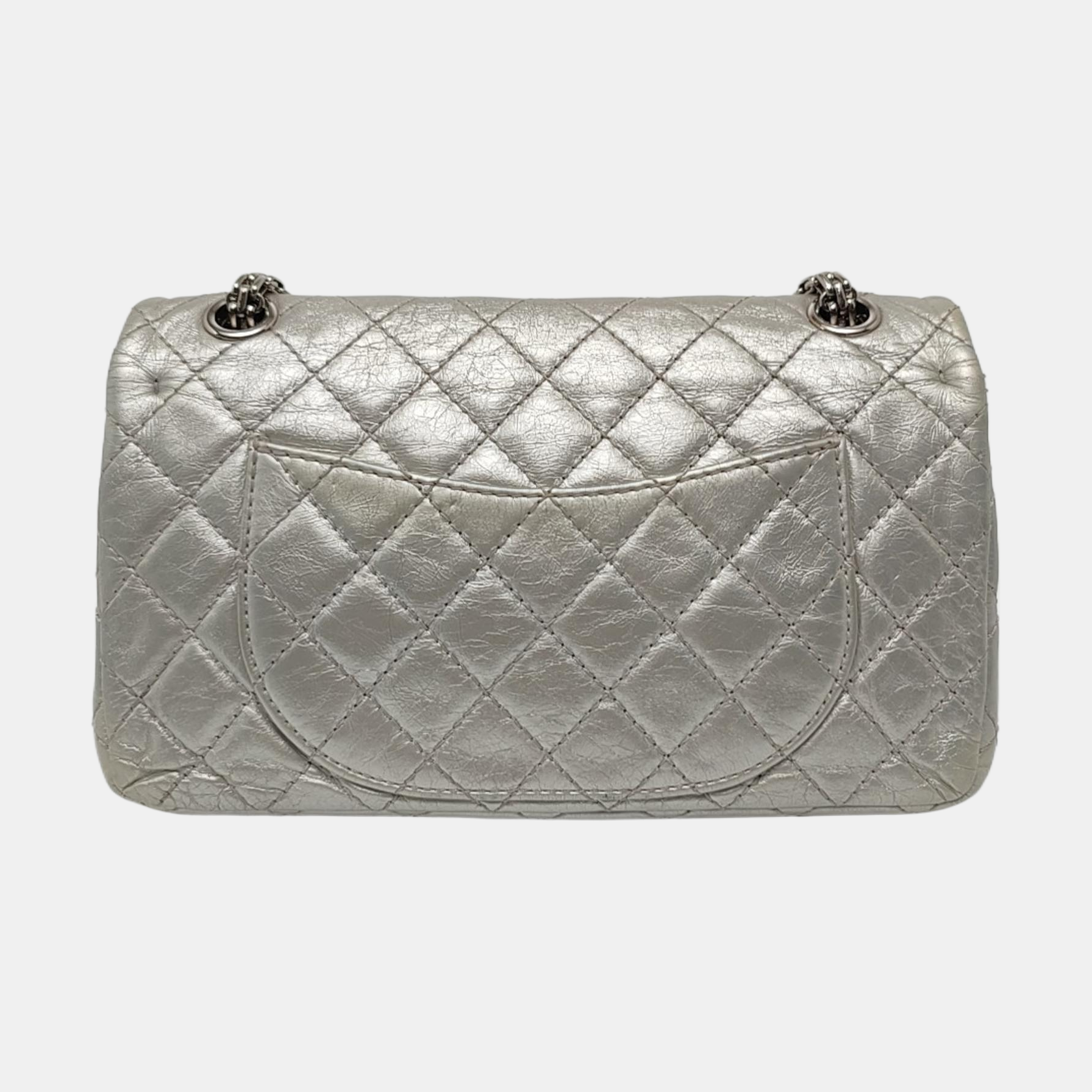Authenticated pre-owned  2.55 225 (small) Quilted Calfskin Silver - Crossbody Bag at Looply