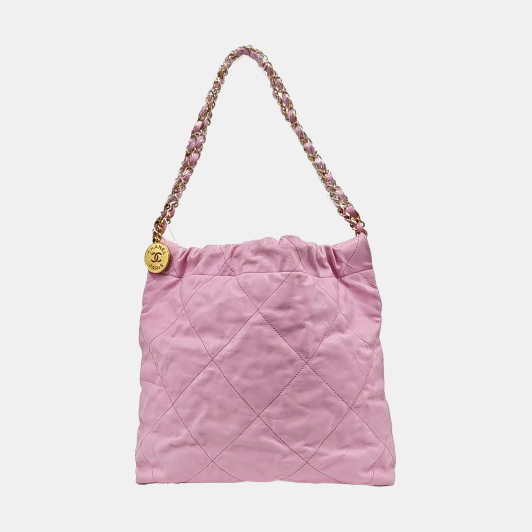 Authenticated pre-owned  CHANEL 22 Small Quilted Calfskin Pink - Tote Bag at Looply