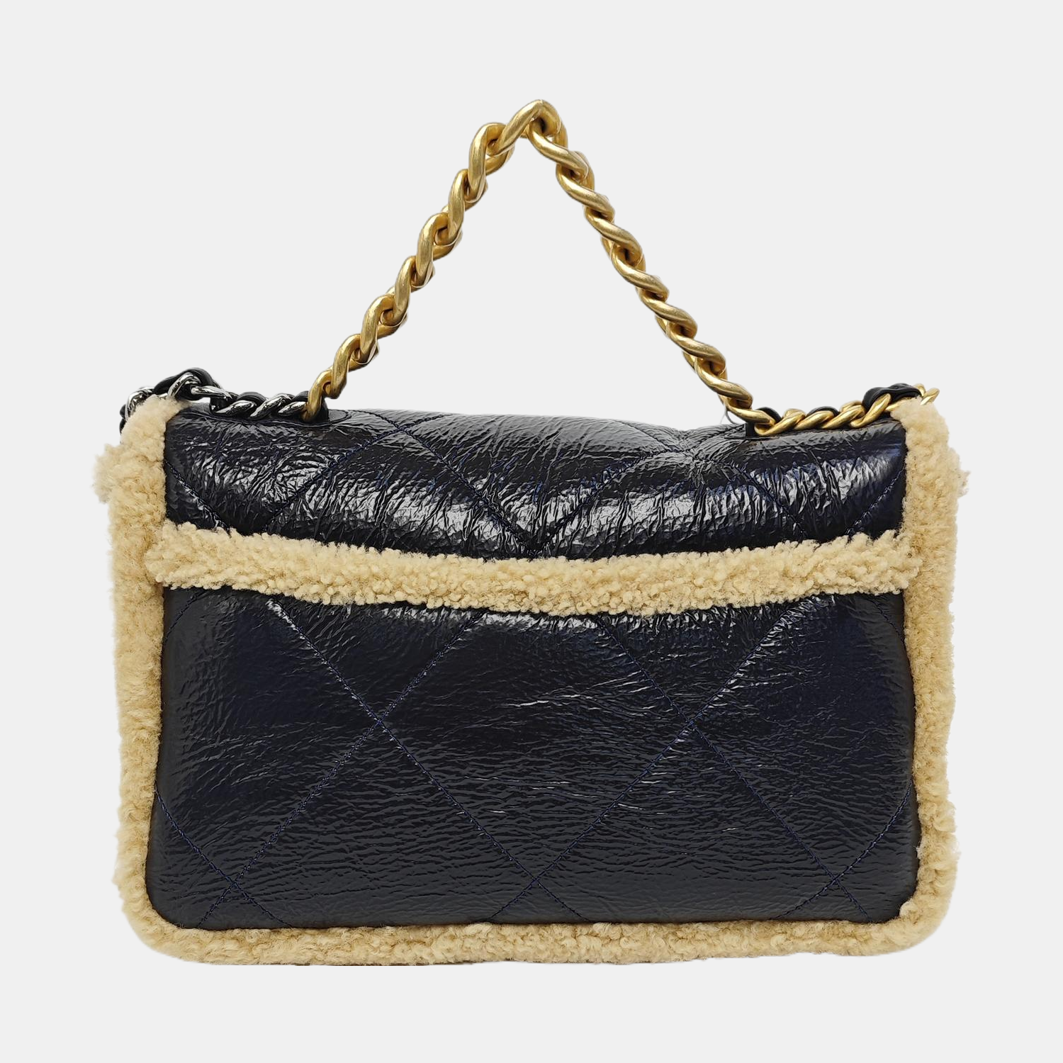 Quilted Lambskin Shoulder Bag Blue