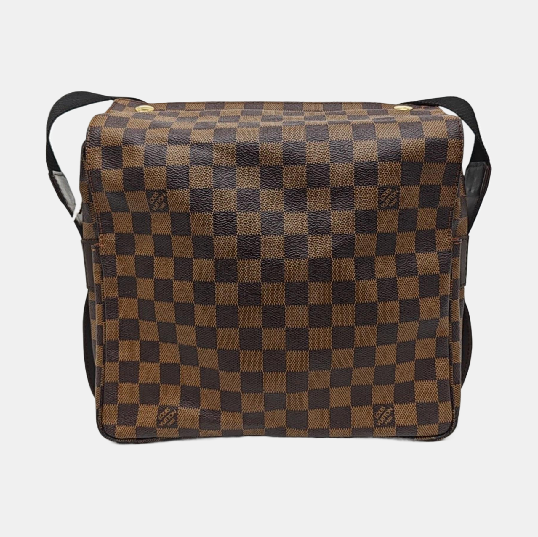 NAVIGLIO Damier Ebene Coated Canvas Brown