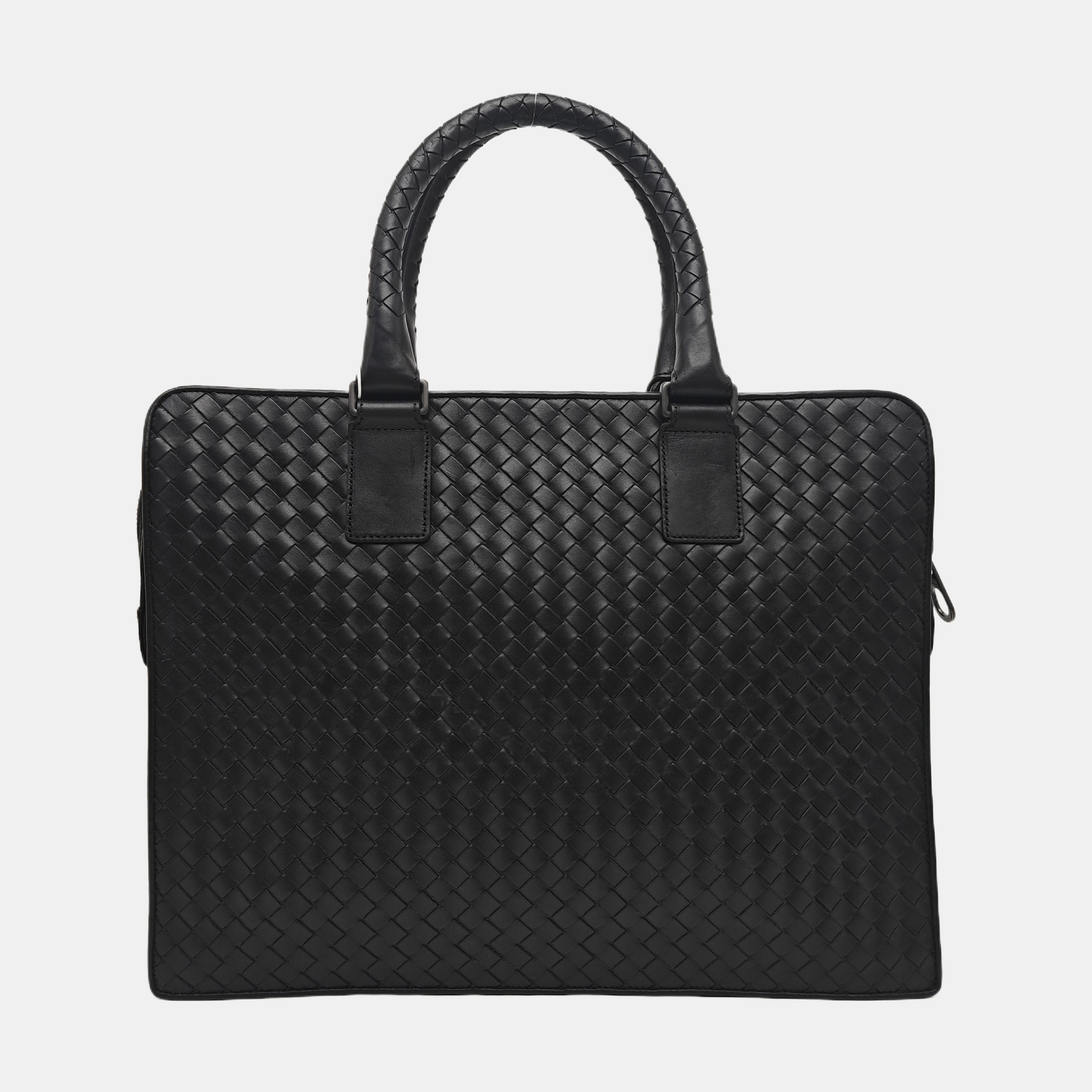 Calfskin Top Handle Bag Black