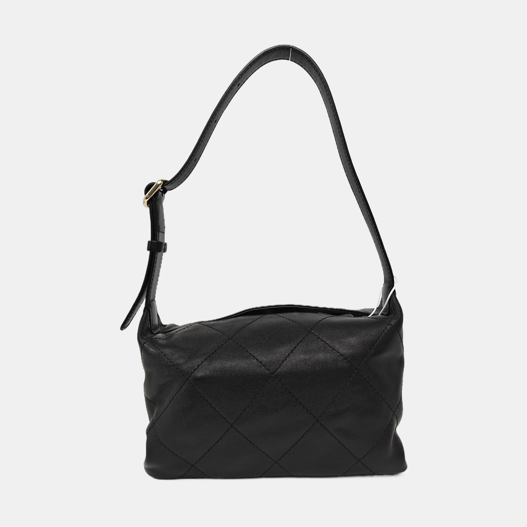 Quilted Lambskin Shoulder Bag Black