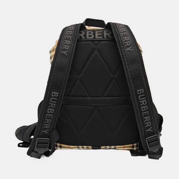 Quilted Fabric Backpack Beige