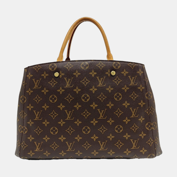 MONTAIGNE GM Monogram Coated Canvas Brown