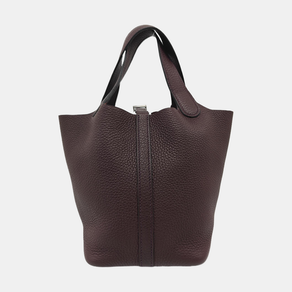 Authenticated pre-owned  Picotin Lock 18 Clemence Red - Bucket Bag at Looply
