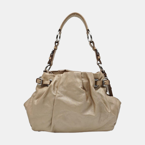 Calfskin Top Handle Bag Beige