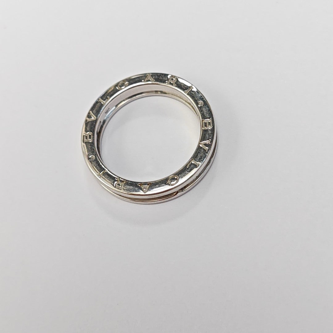 B.ZERO1 18k White Gold Silver Ring EU 60