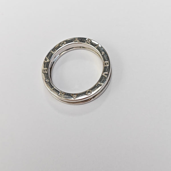 B.ZERO1 18k White Gold Silver Ring EU 60