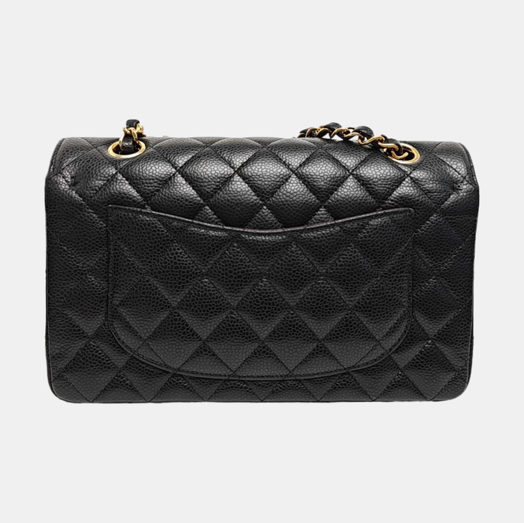 CLASSIC FLAP Small Quilted Grained Calfskin Black