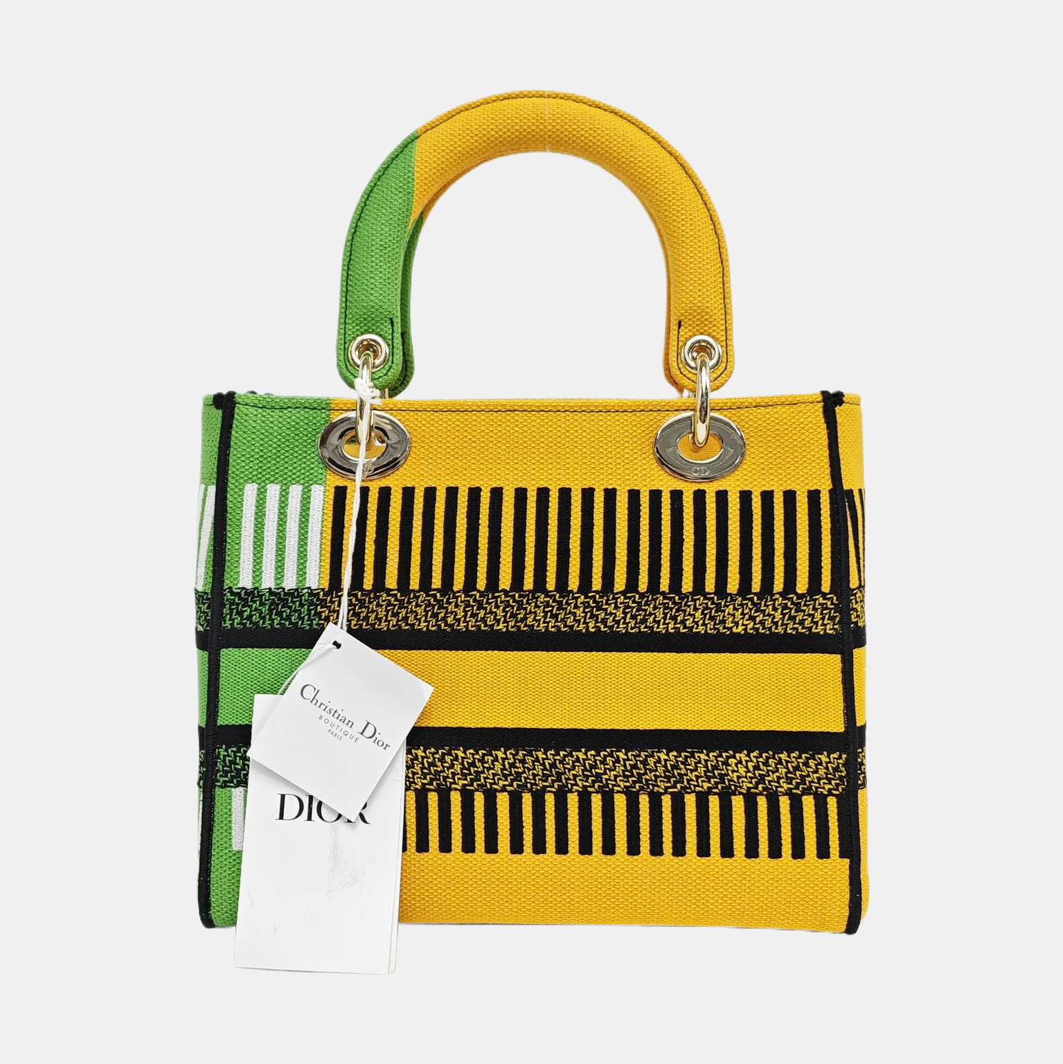 Authenticated pre-owned  Lady D-Lite Medium Fabric Multicolor - Tote Bag at Looply