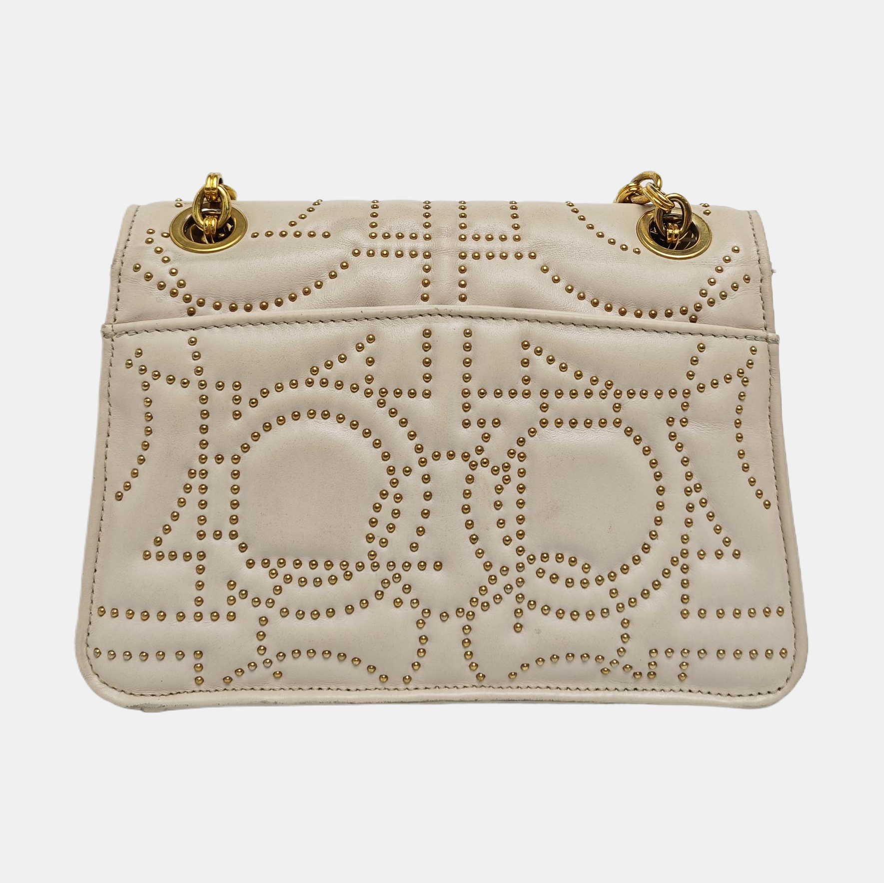 Gancini Quilted Calfskin White