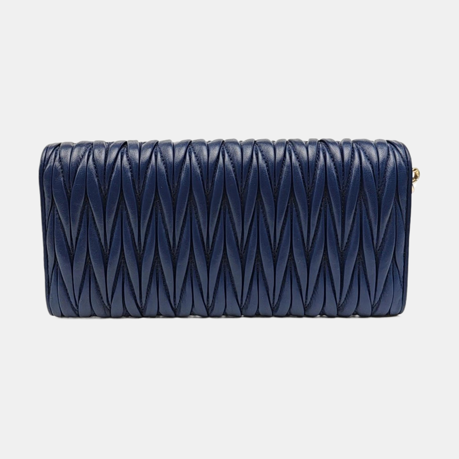 Quilted Lambskin Shoulder Bag Blue