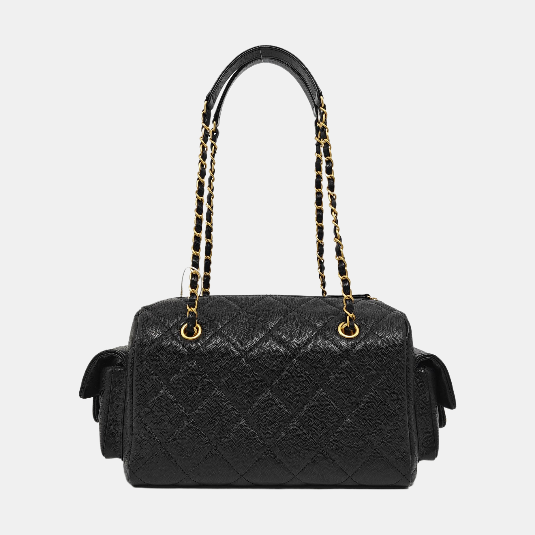 Grained Calfskin Shoulder Bag Black