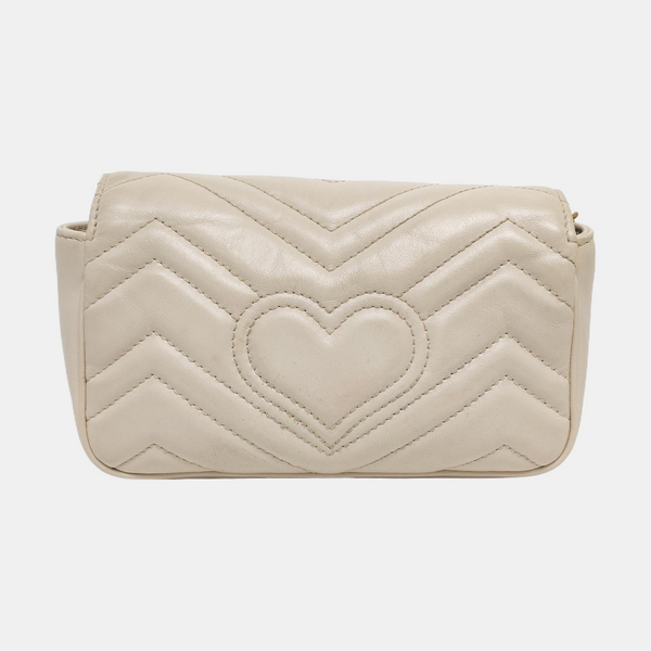 GG Marmont Mini Quilted Calfskin White
