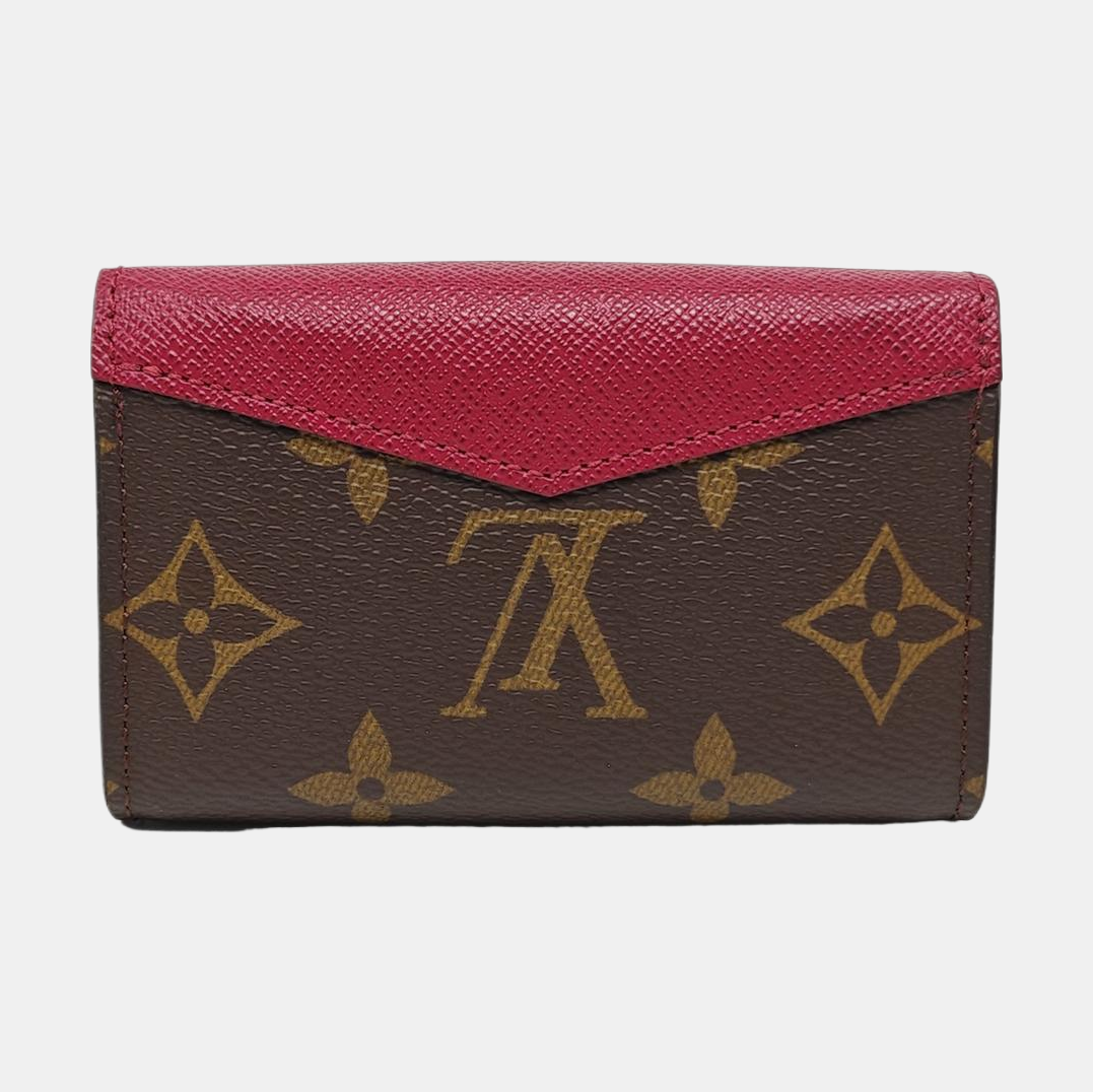 SARAH Monogram Coated Canvas Brown Card Holder