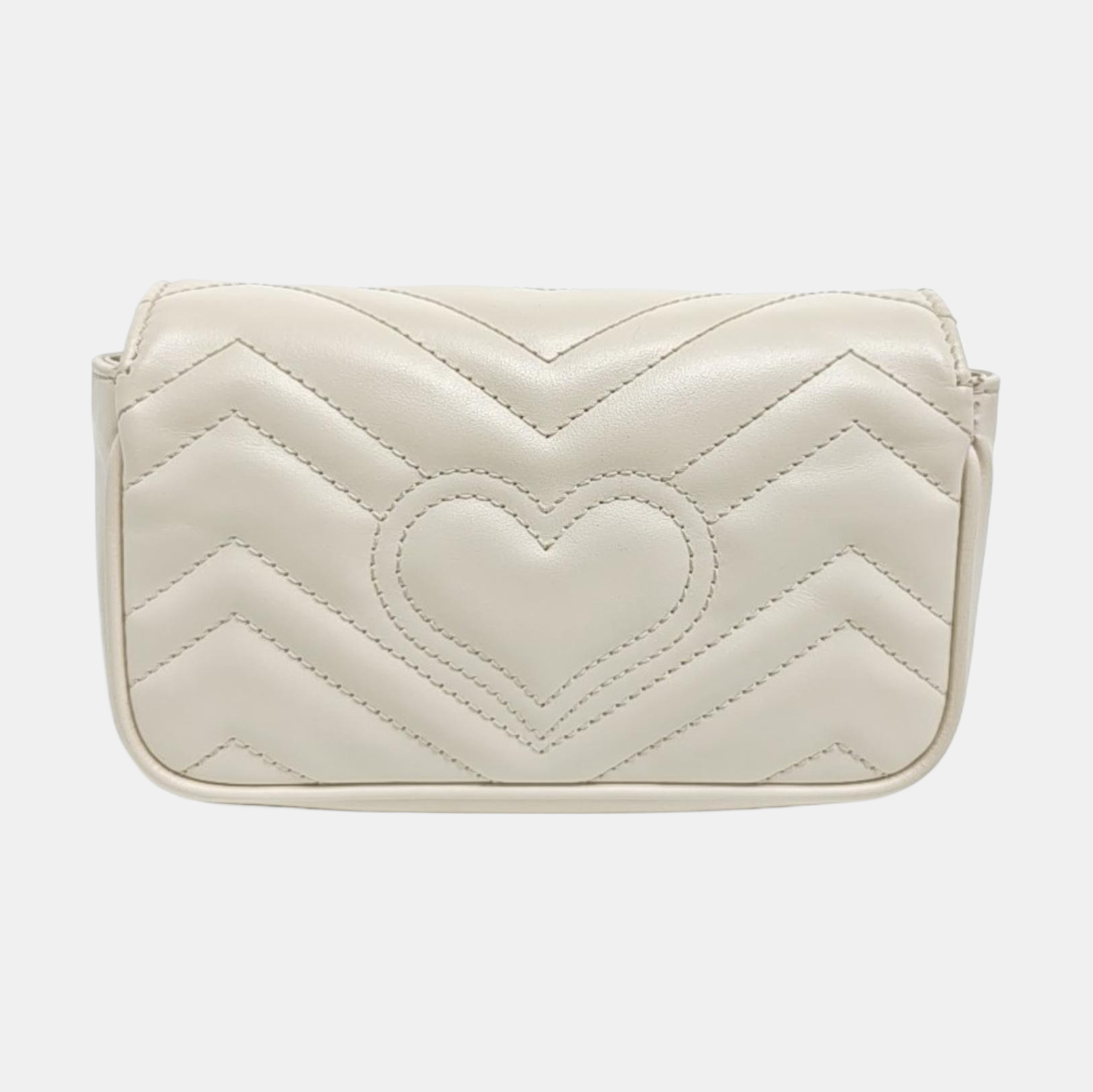 GG Marmont Mini Quilted Calfskin White