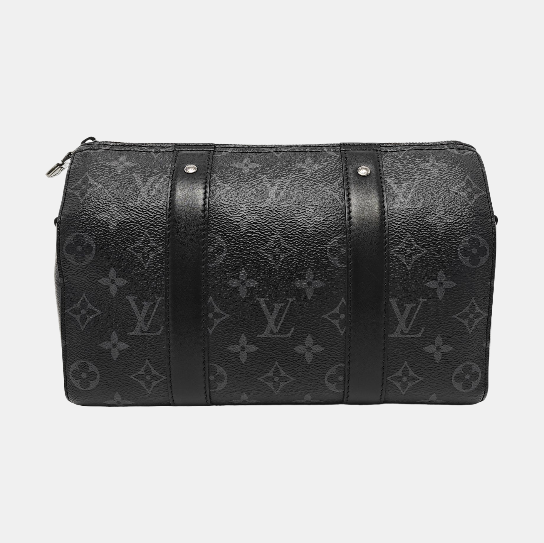 KEEPALL Monogram Coated Canvas Black