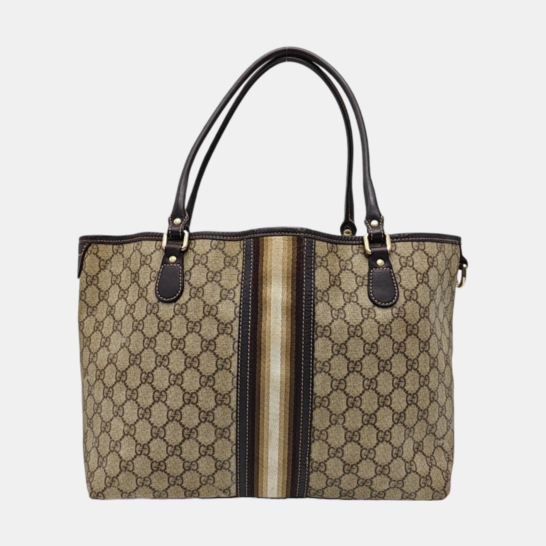 Monogram Coated Canvas Tote Bag Beige