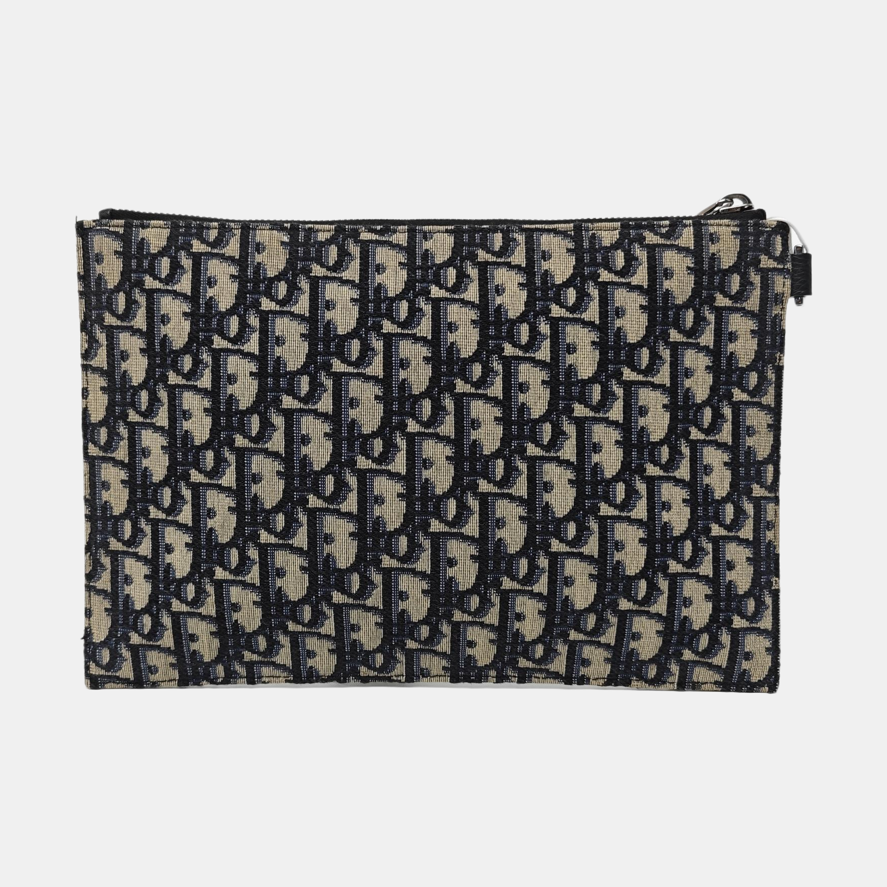 Oblique Canvas Clutch Blue