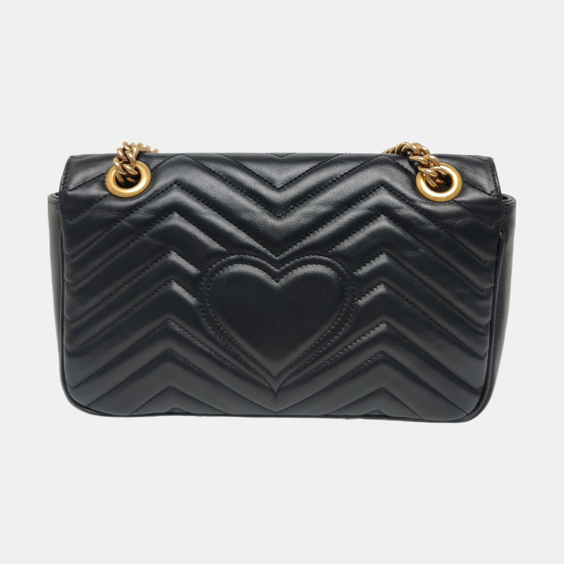 GG Marmont Medium Quilted Calfskin Black