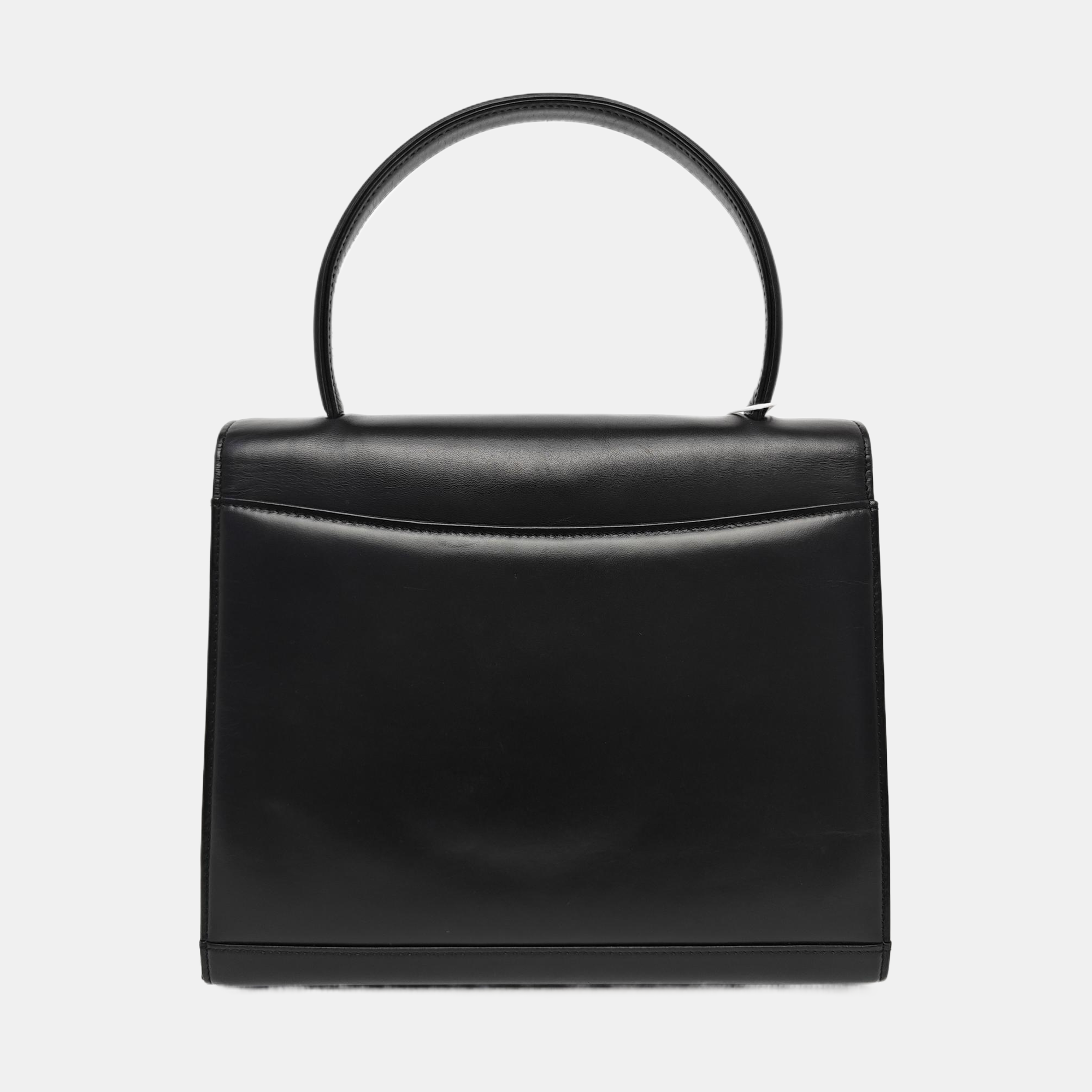 Calfskin Top Handle Bag Black