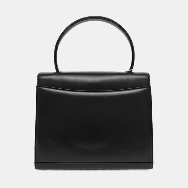 Calfskin Top Handle Bag Black