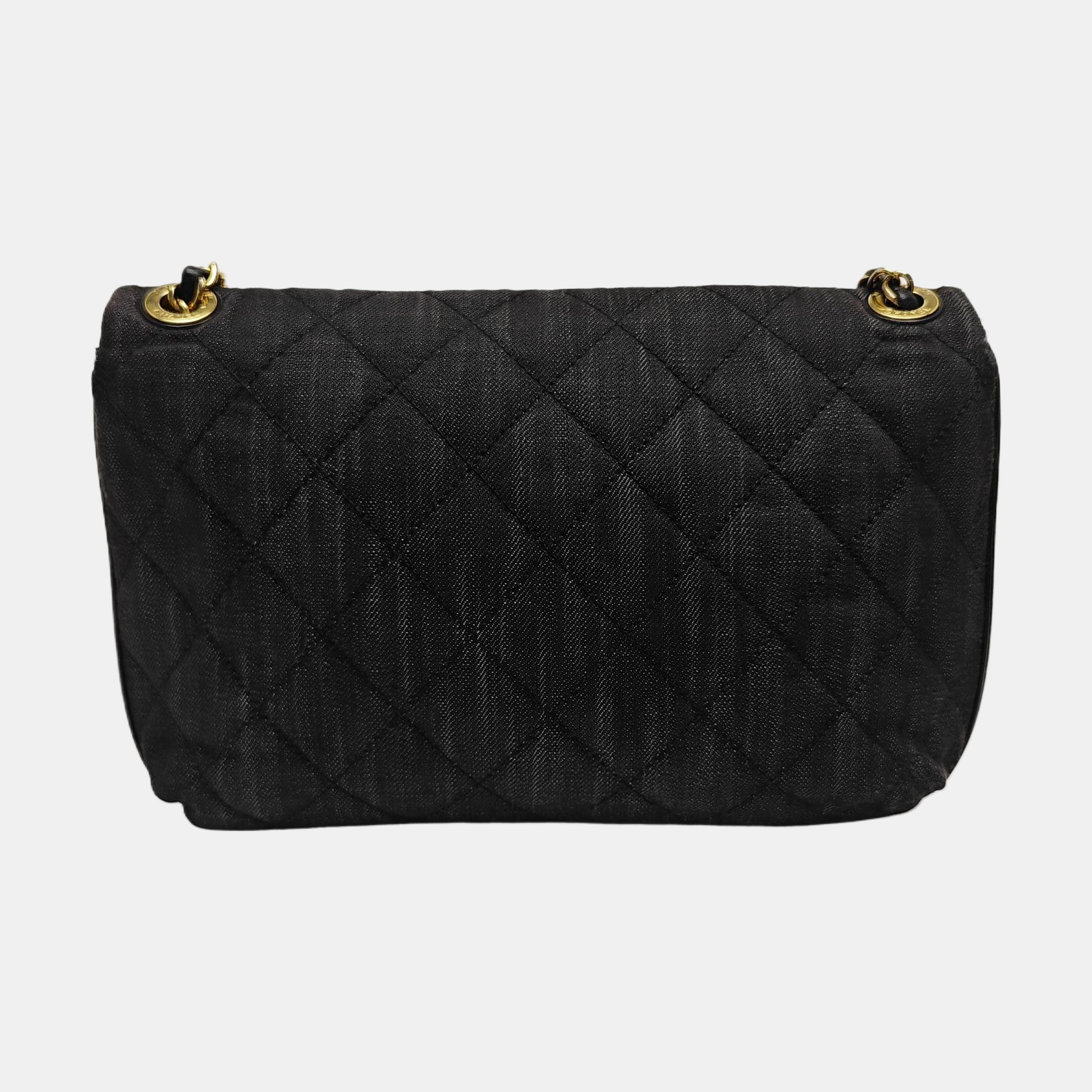 Quilted Canvas Shoulder Bag Black