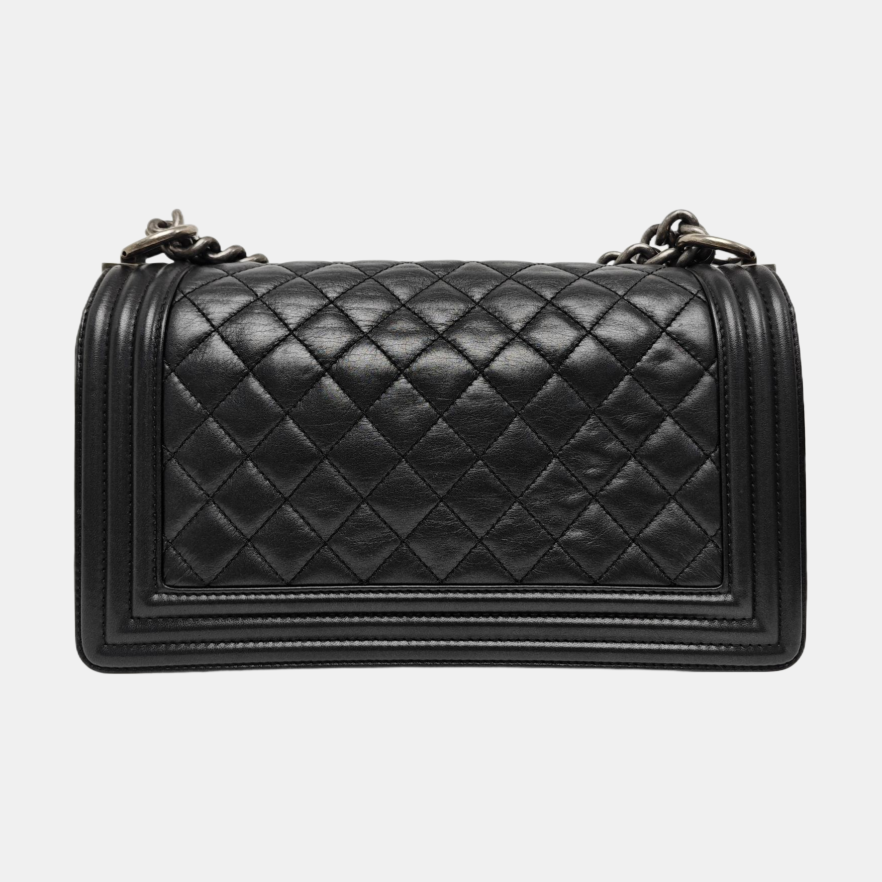 BOY CHANEL Medium Quilted Calfskin Black