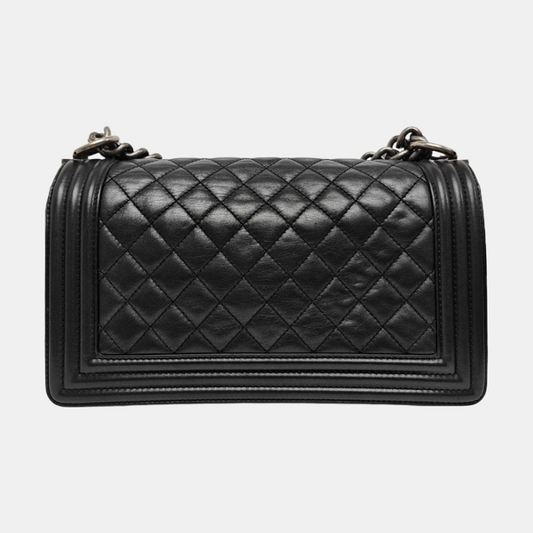 BOY CHANEL Medium Quilted Calfskin Black