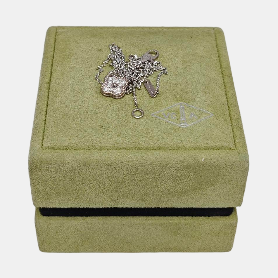 Sweet Alhambra 18k White Gold Silver Necklace