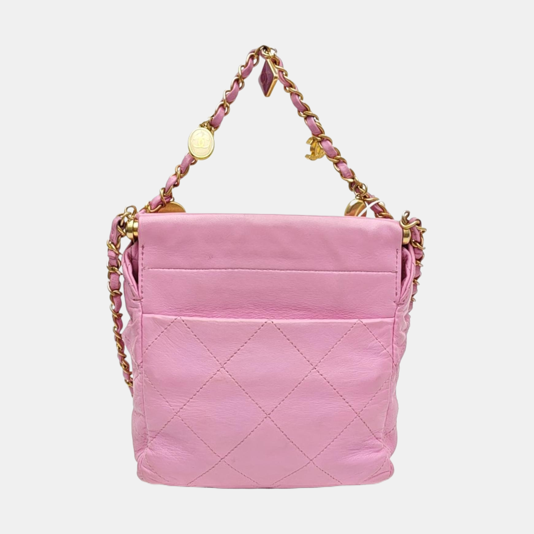 Quilted Lambskin Shoulder Bag Small Pink
