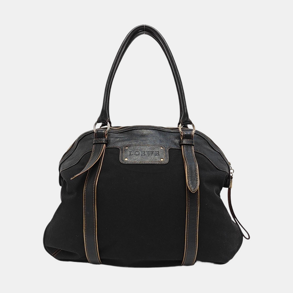 Canvas Top Handle Bag Black