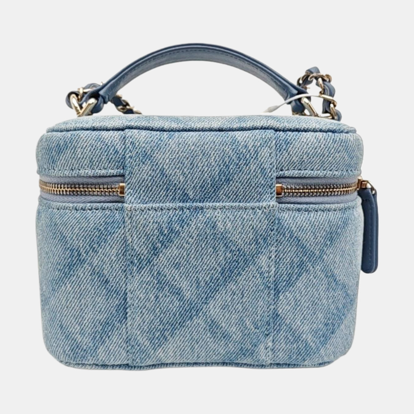 VINTAGE COSMETIC BAGS Chevron Denim Blue