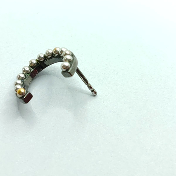 Pendientes de botón Petit CD gris metalizado
