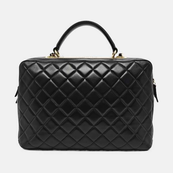 TRENDY CC Large Quilted Lambskin Black