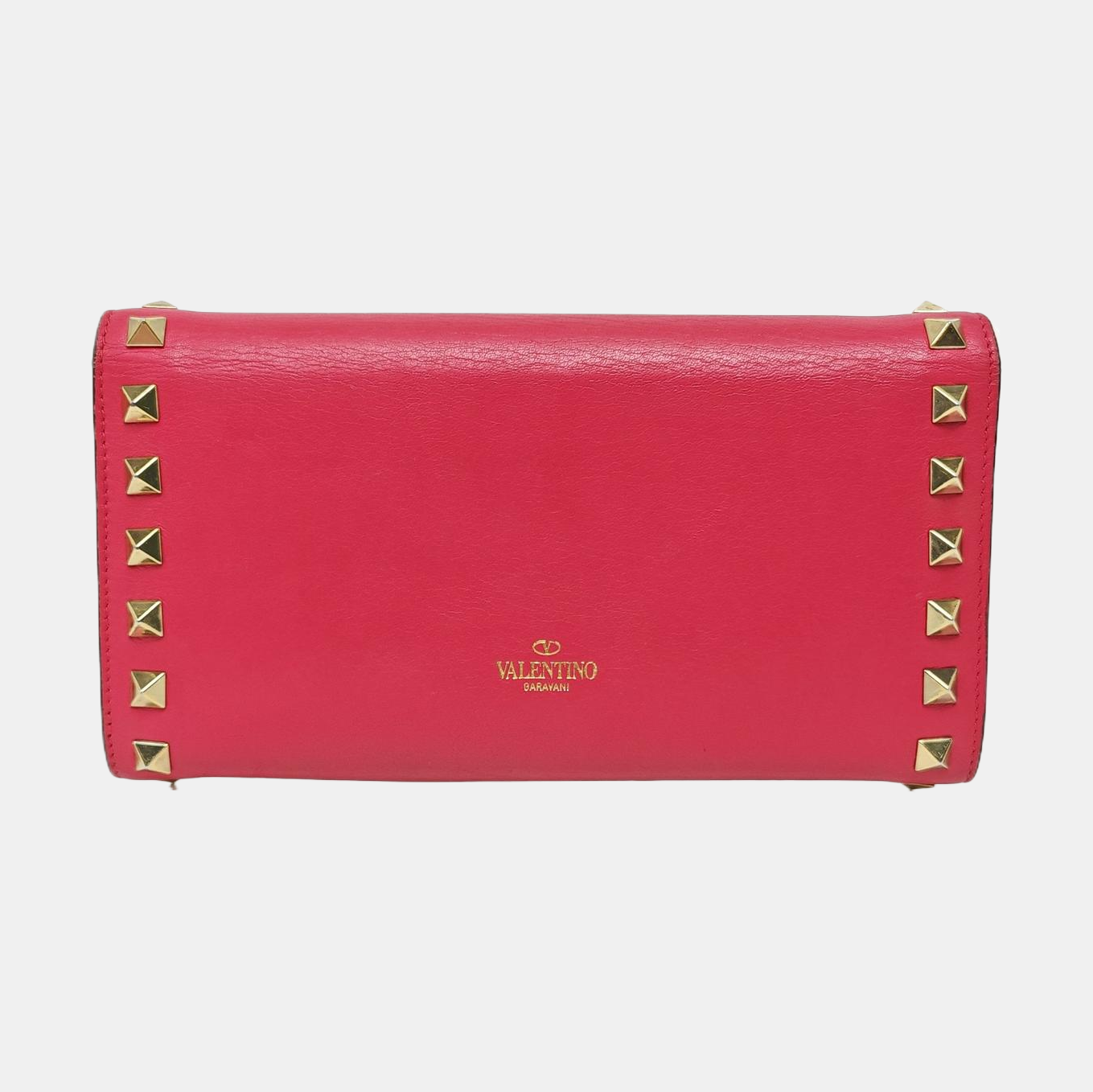 Authenticated pre-owned  Rockstud Calfskin Red Wallet - Wallet at Looply