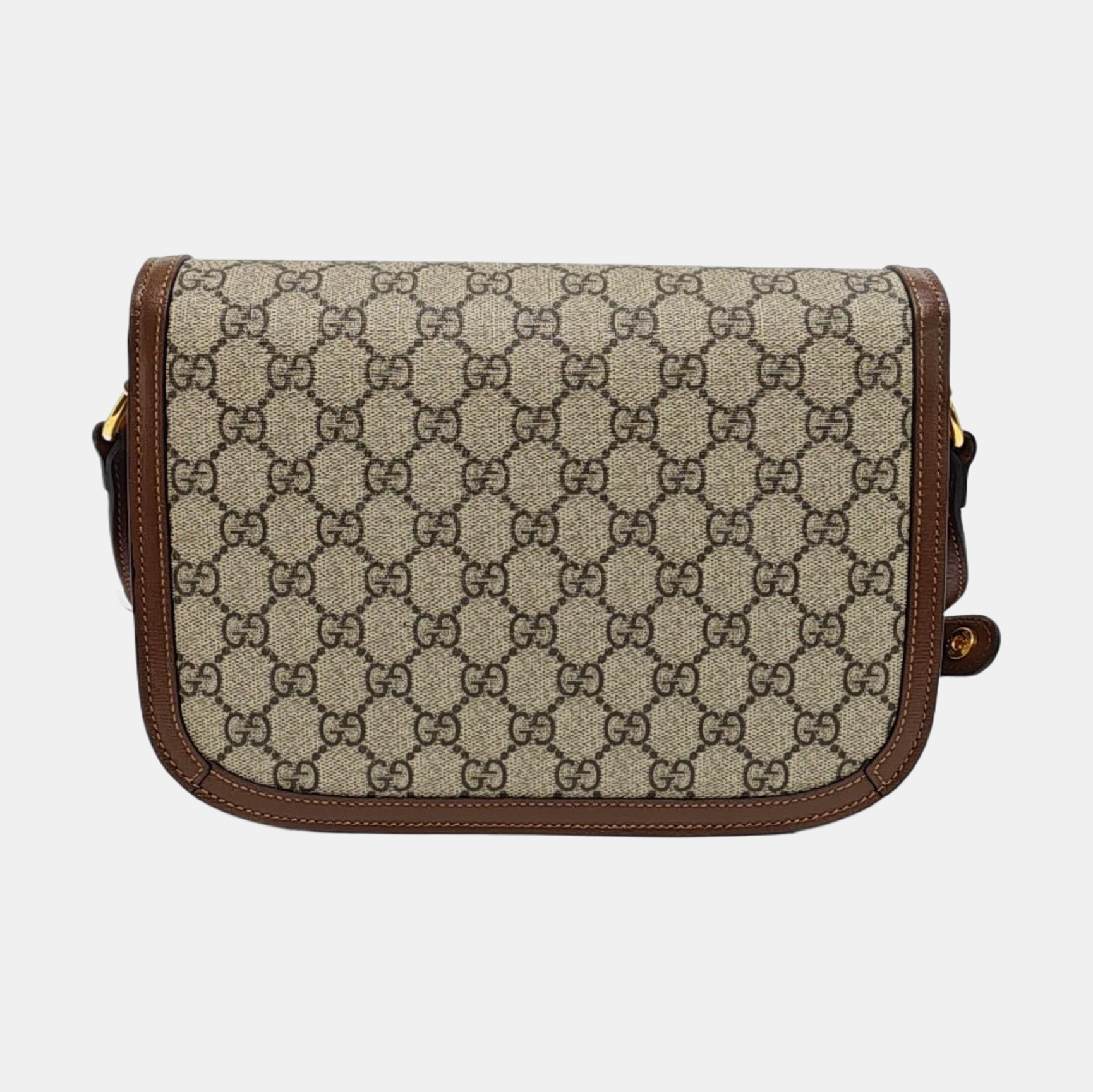 Horsebit 1955 Medium Monogram Coated Canvas Beige
