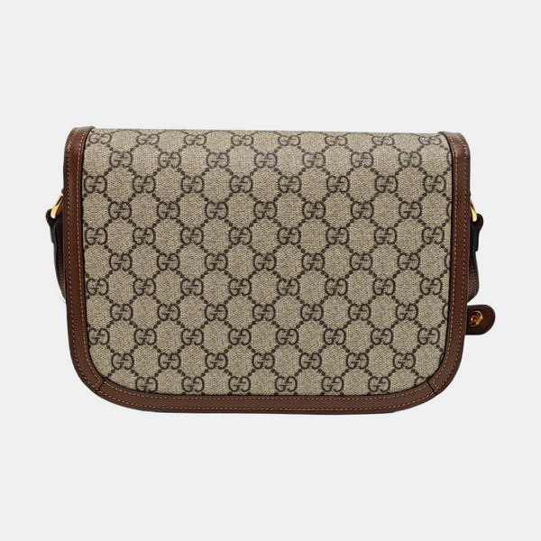 Horsebit 1955 Medium Monogram Coated Canvas Beige